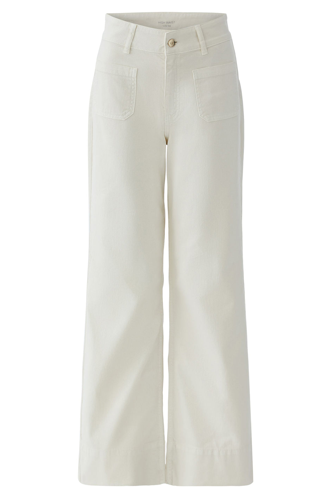 Oui 97657 Whitecap Grey Offwhite High Waist Wide Leg Jeans