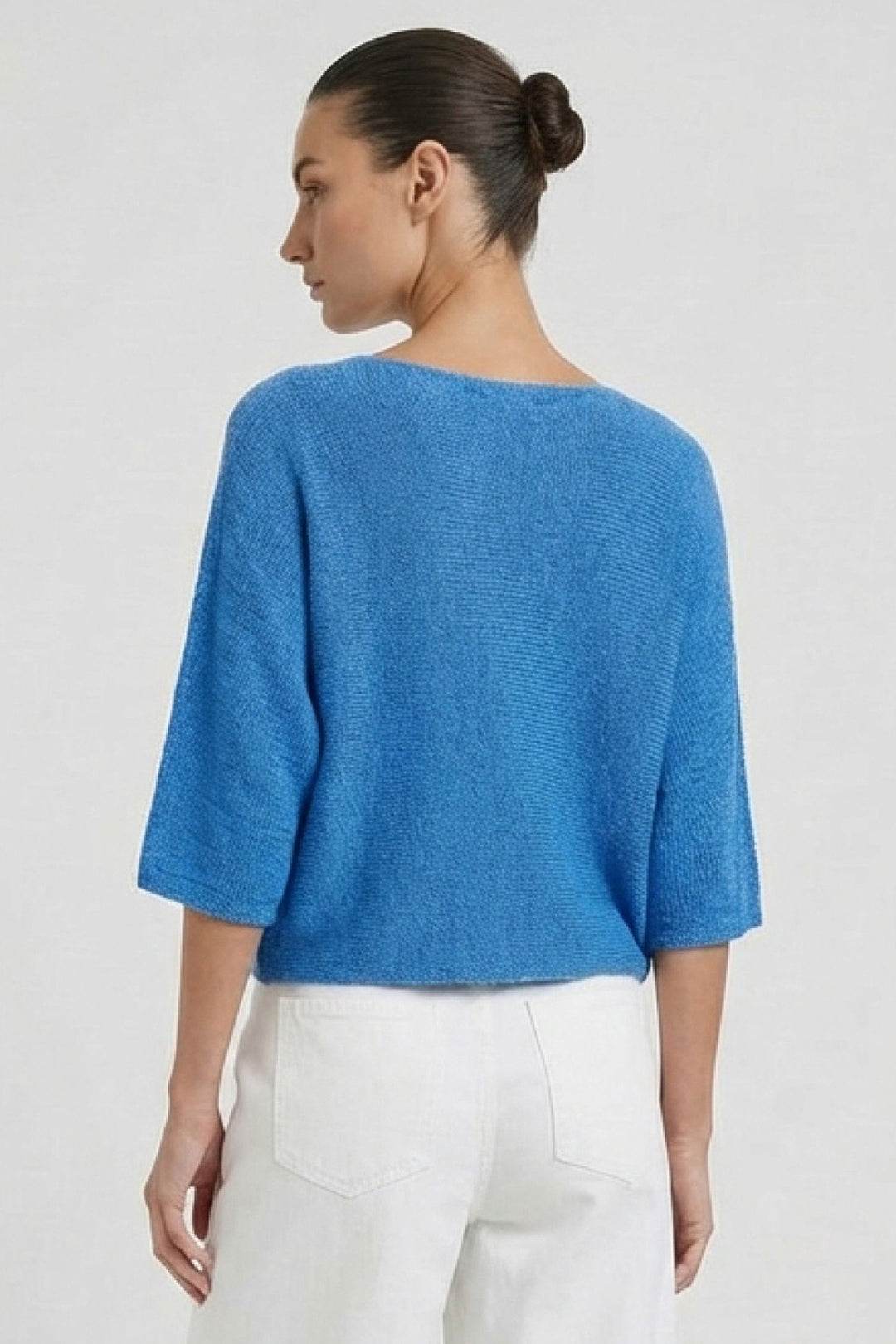 Oui 97857 Marina Blue Wide Neck Jumper