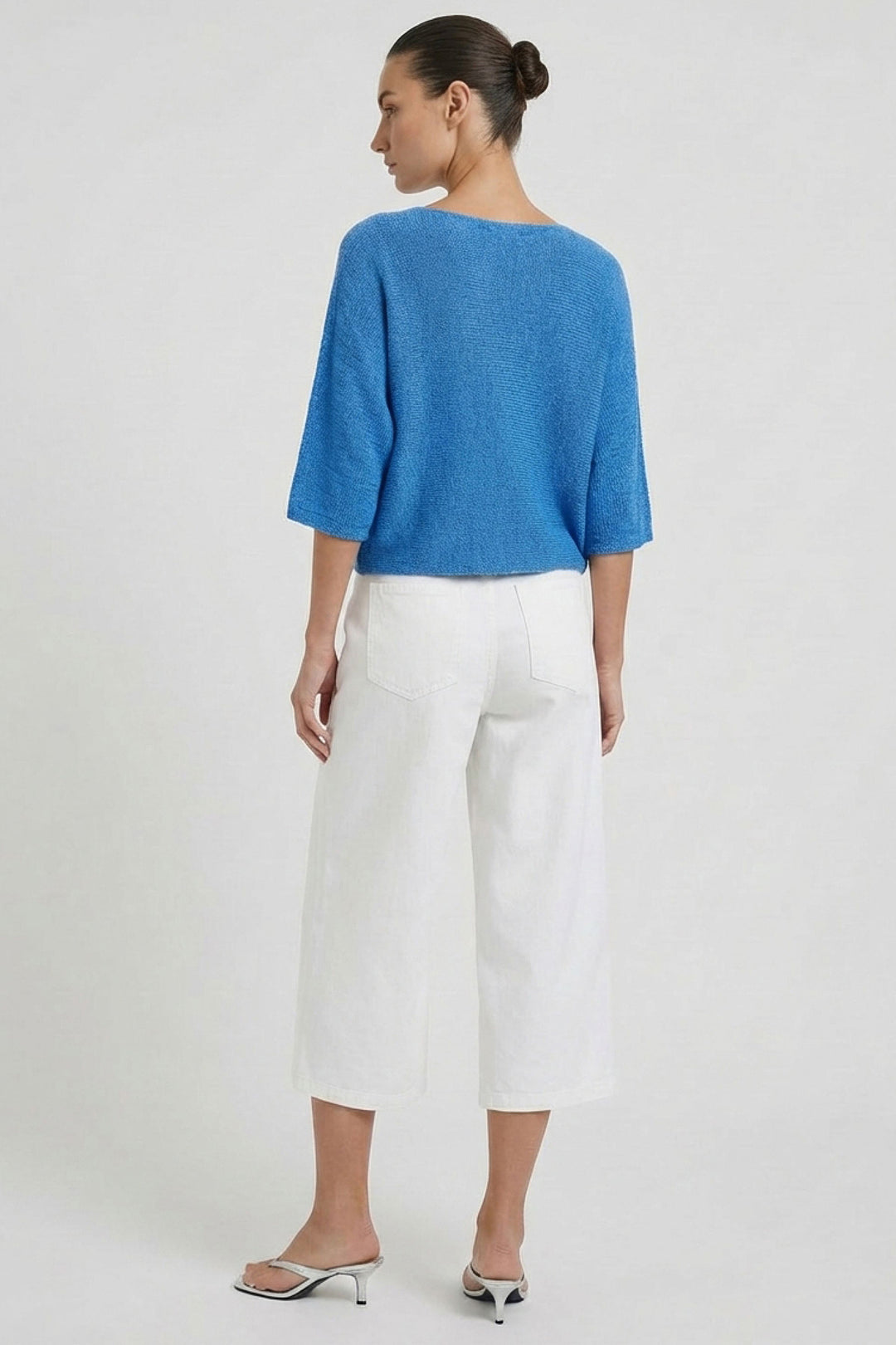 Oui 97857 Marina Blue Wide Neck Jumper