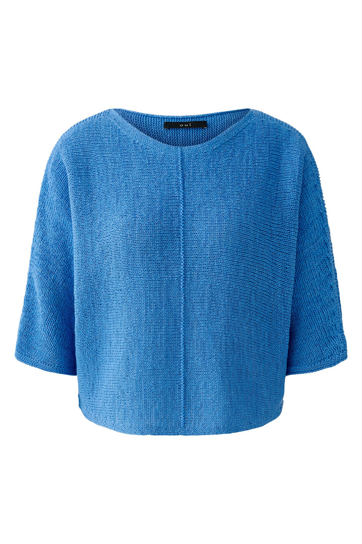 Oui 97857 Marina Blue Wide Neck Jumper