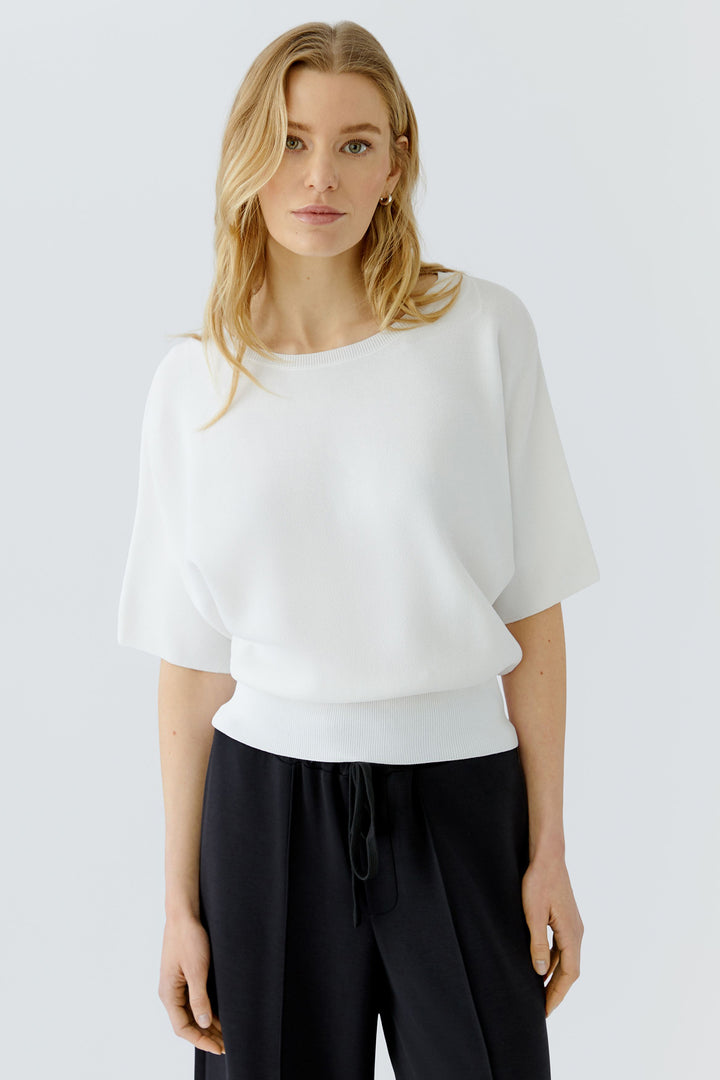 Oui 97932 Optic White Blouson Jumper