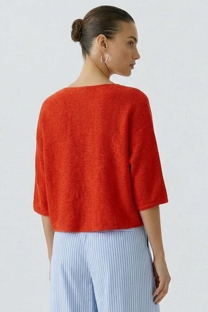 Oui 97932 Red Alert Wide Neck Jumper
