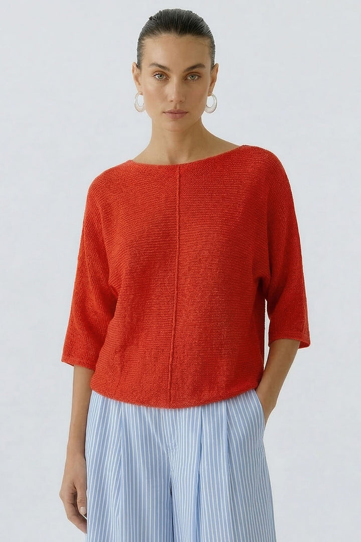 Oui 97932 Red Alert Wide Neck Jumper