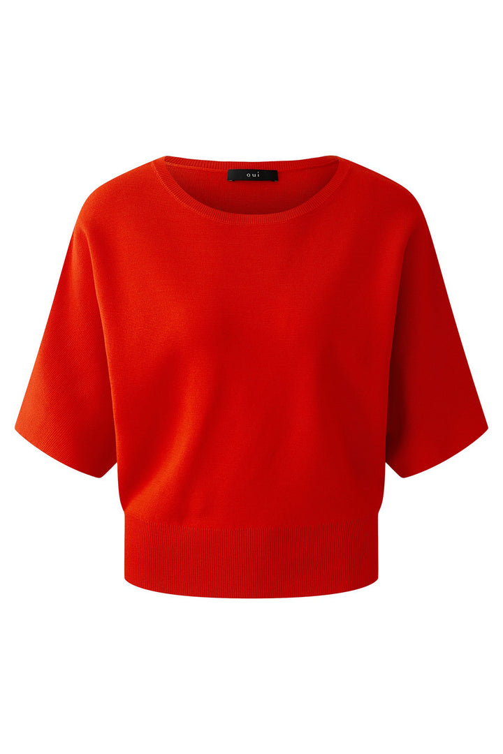 Oui 97932 Red Alert Wide Neck Jumper