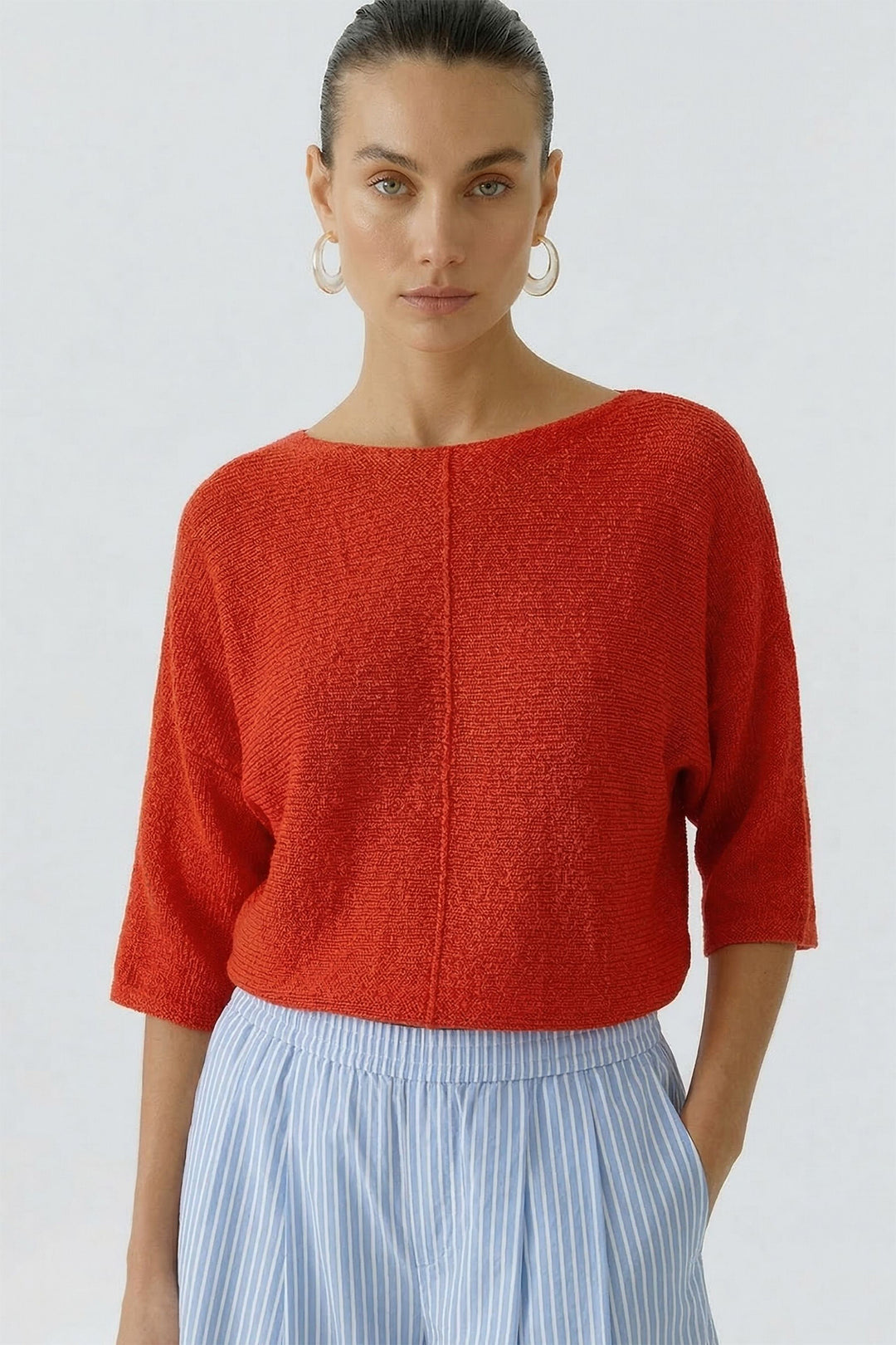Oui 97932 Red Alert Wide Neck Jumper