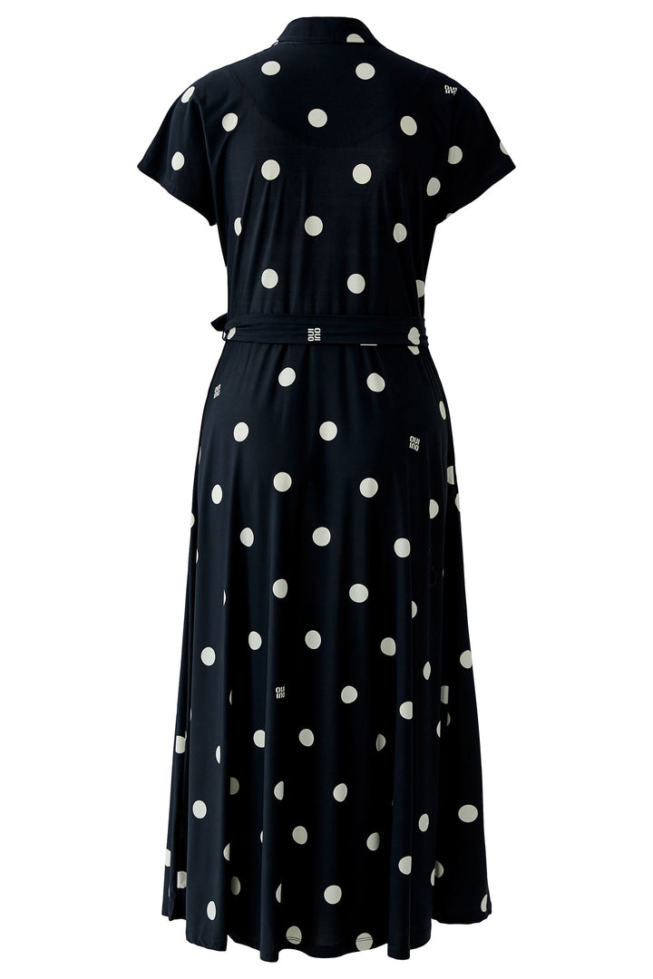Oui 98578 Black Offwhite Spot Midi Shirt Dress