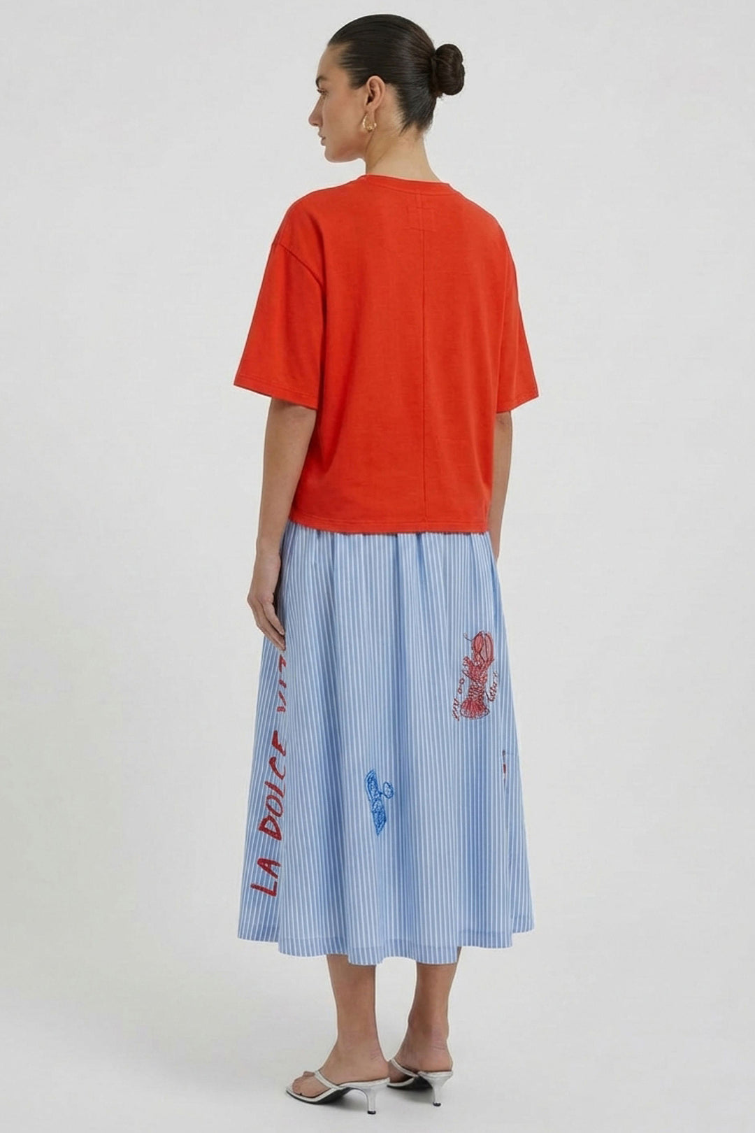 Oui 98601 Red Alert Baci Motif Drawstring Waist T-Shirt