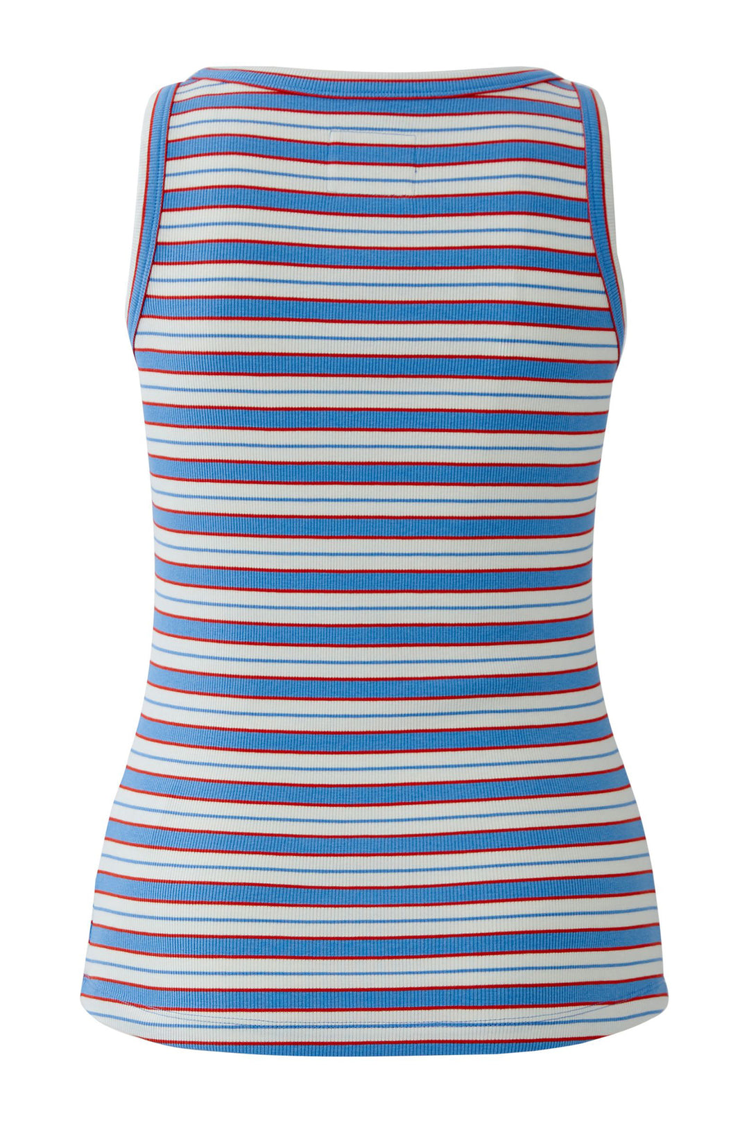 Oui 98628 Light Blue Rose Red Stripe Vest Top