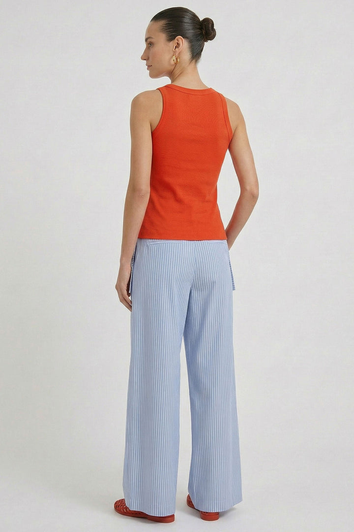 Oui 98629 Red Alert Ciao Bella Ribbed Vest Top