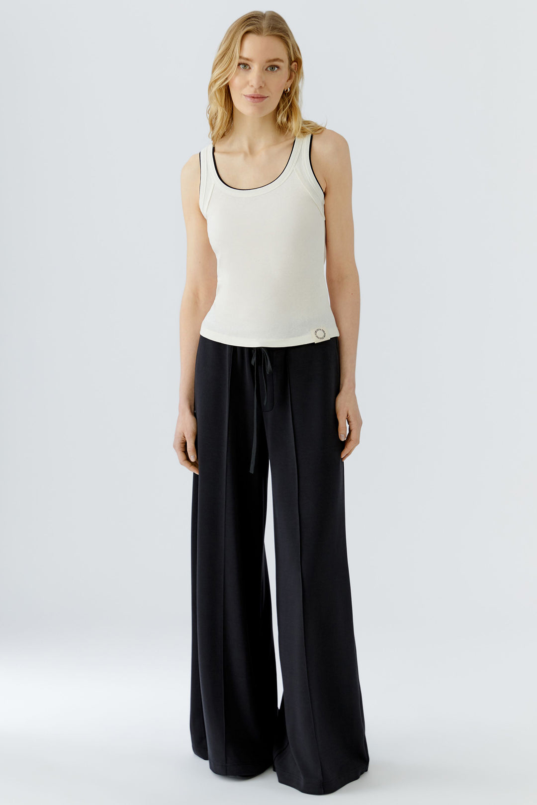 Oui 98631 White Black Tank Top Vest