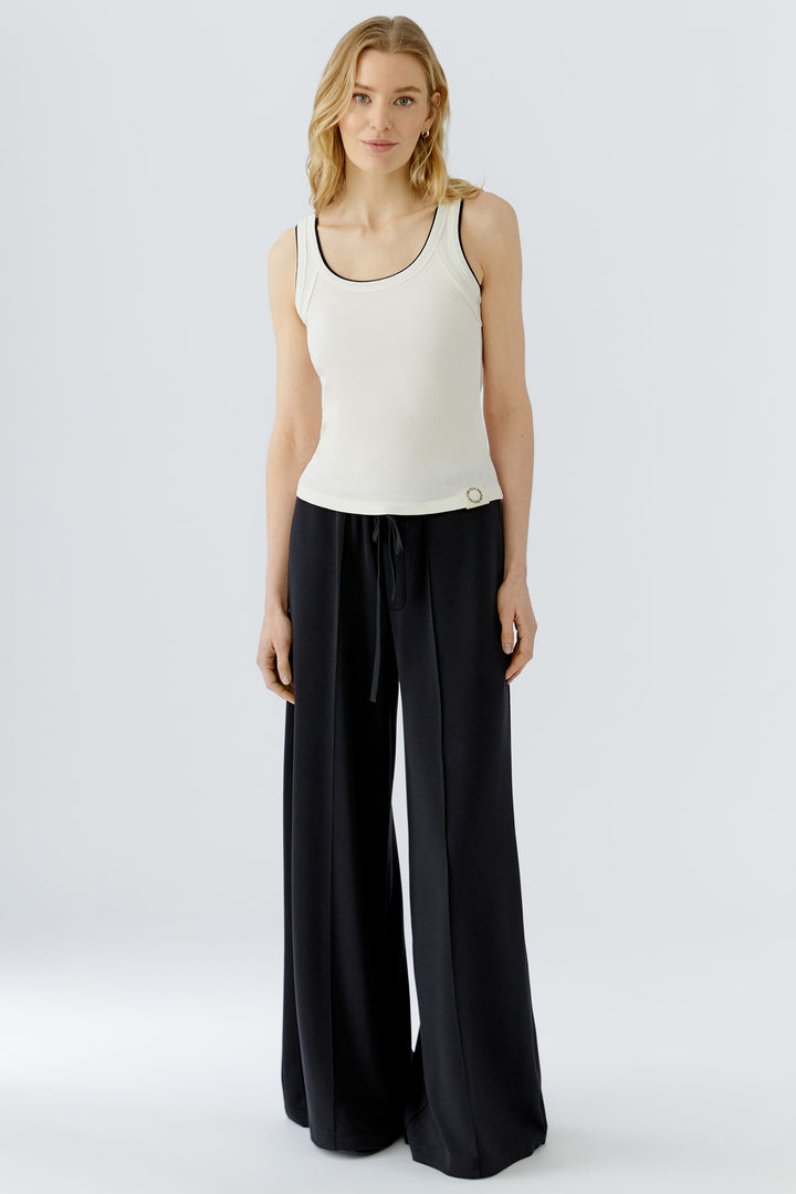 Oui 98631 White Black Tank Top Vest