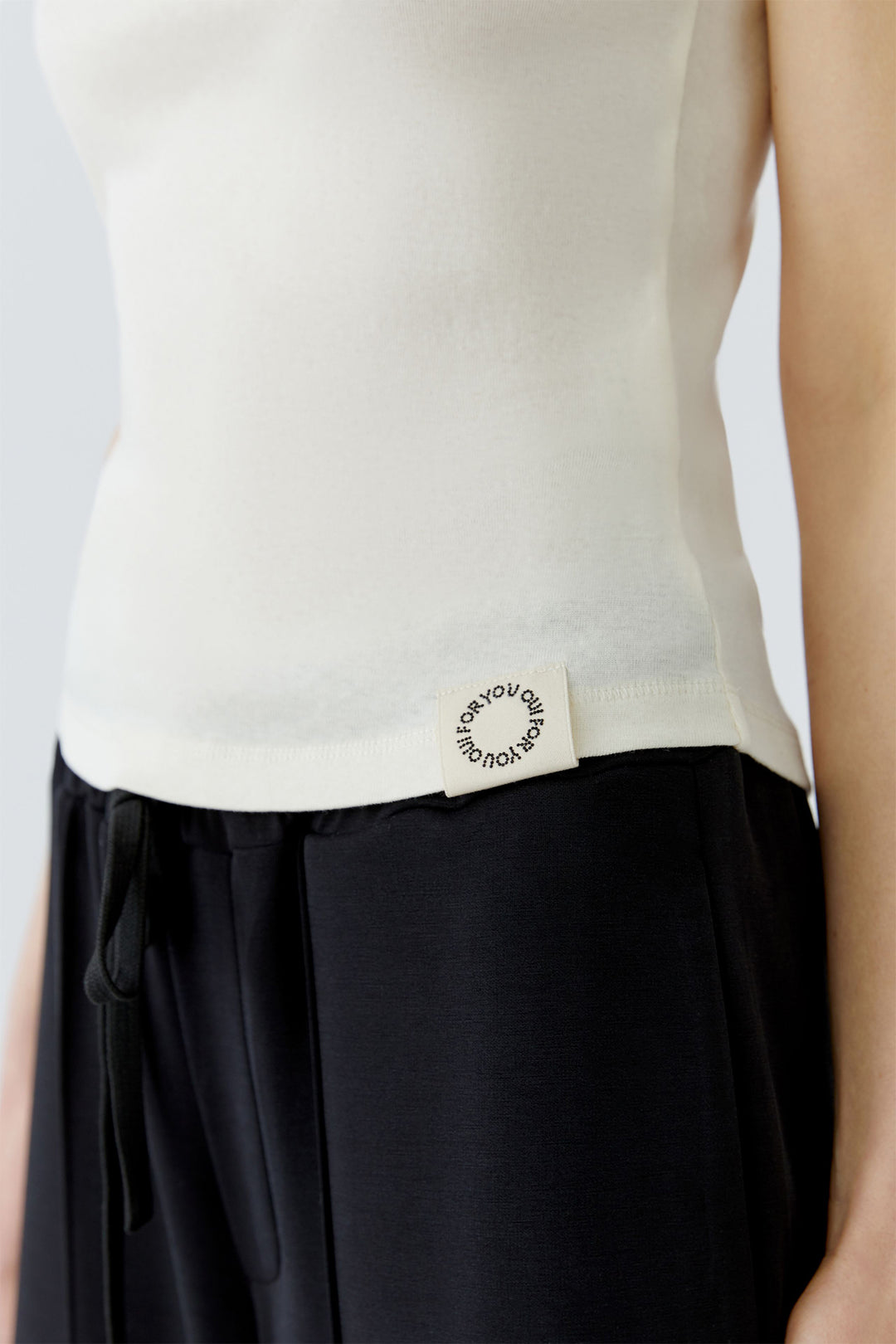 Oui 98631 White Black Tank Top Vest