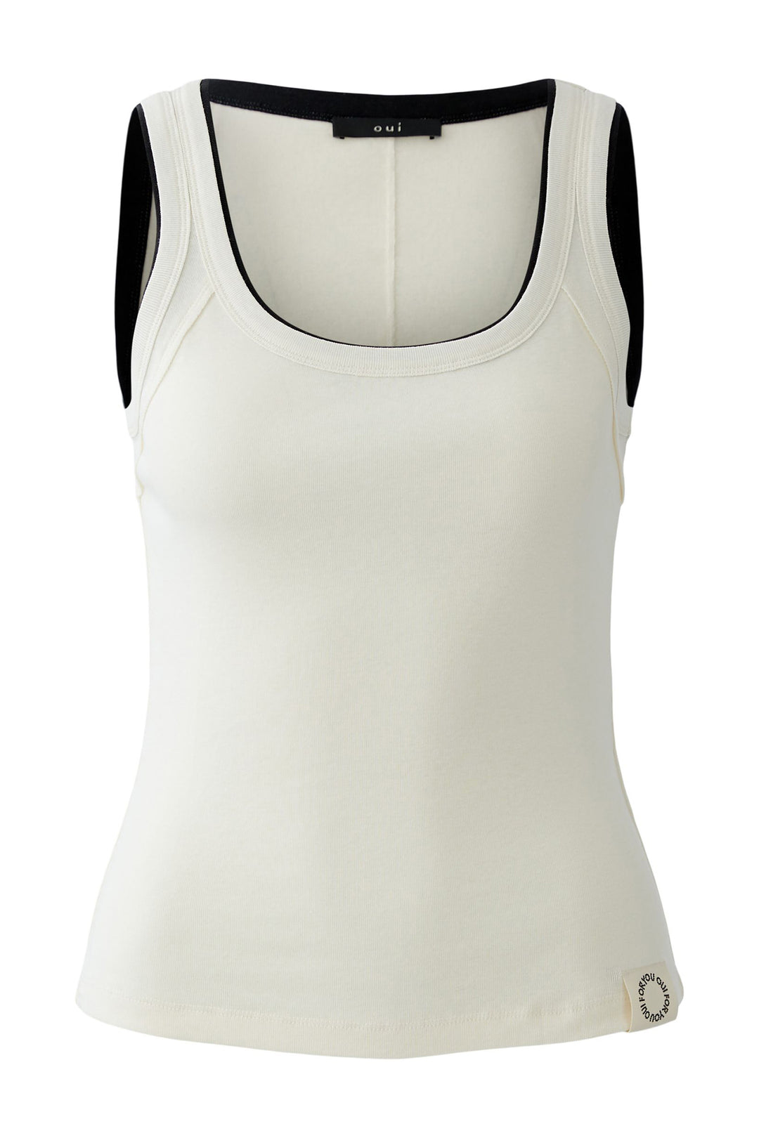 Oui 98631 White Black Tank Top Vest