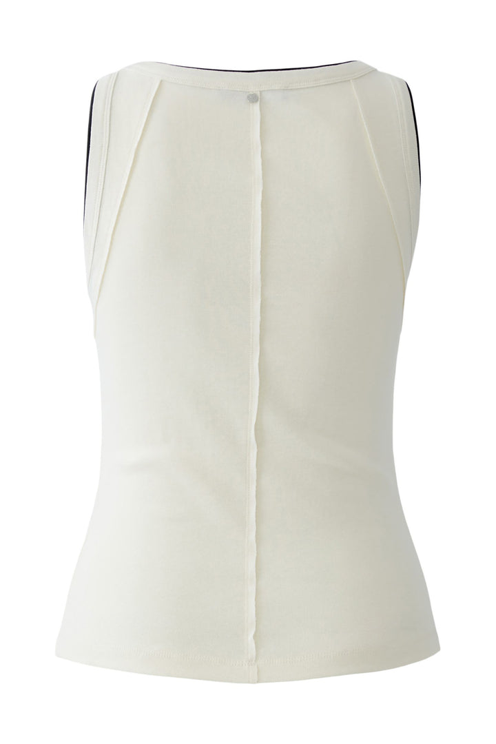 Oui 98631 White Black Tank Top Vest