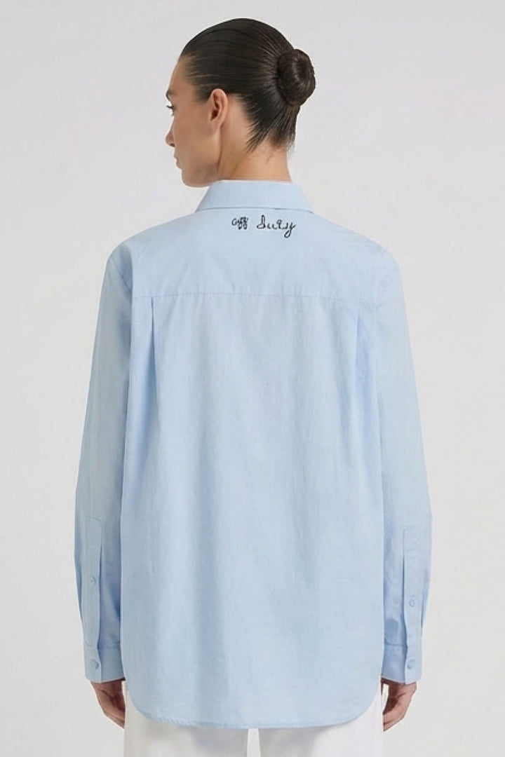 Oui 98651 Kentucky Blue Embroidered Shirt