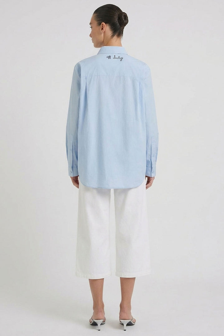 Oui 98651 Kentucky Blue Embroidered Shirt