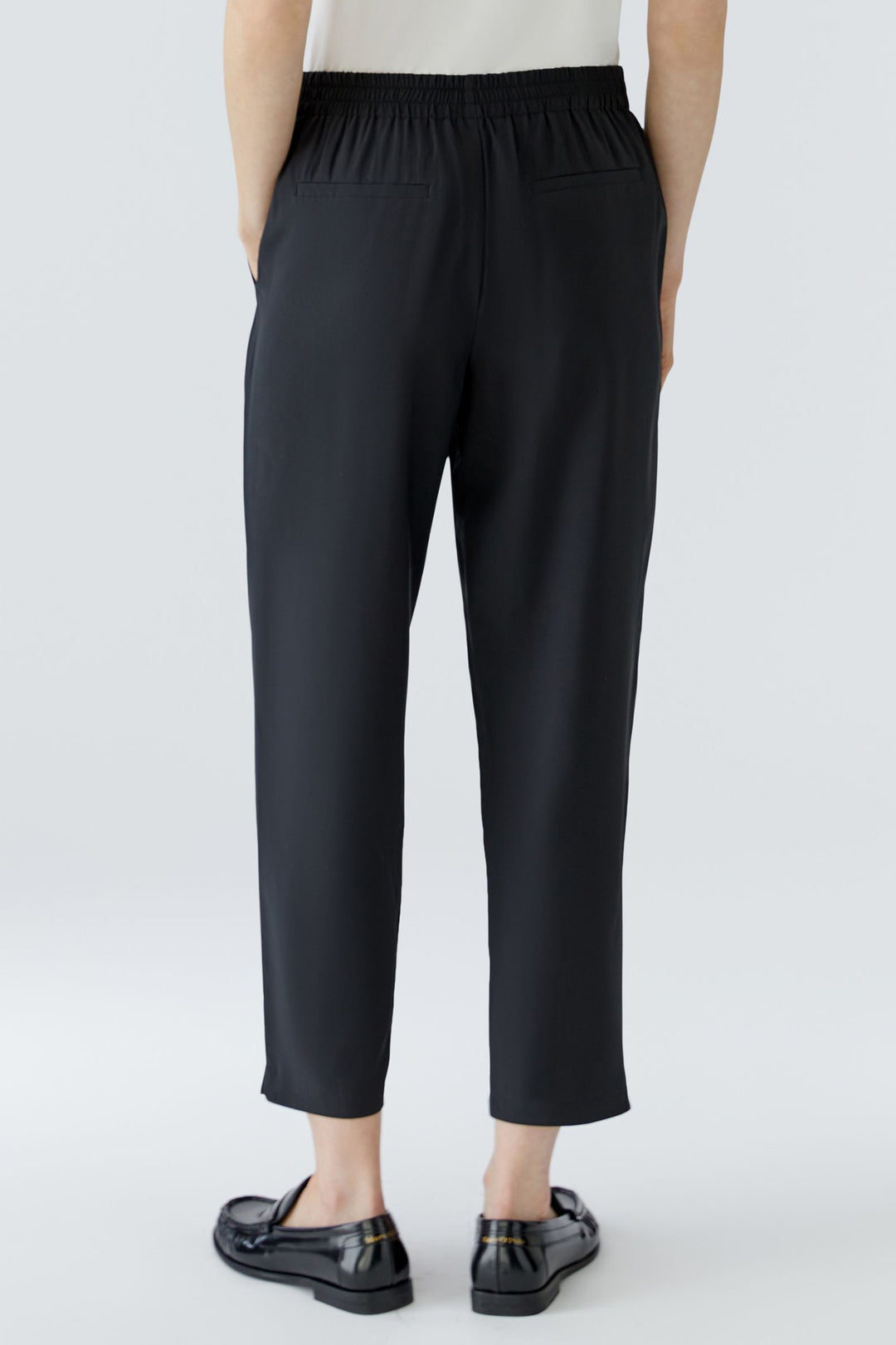 Oui 98657 Black Crop Pull-On Trousers