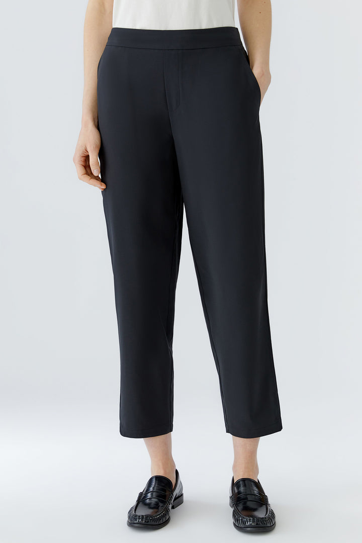 Oui 98657 Black Crop Pull-On Trousers