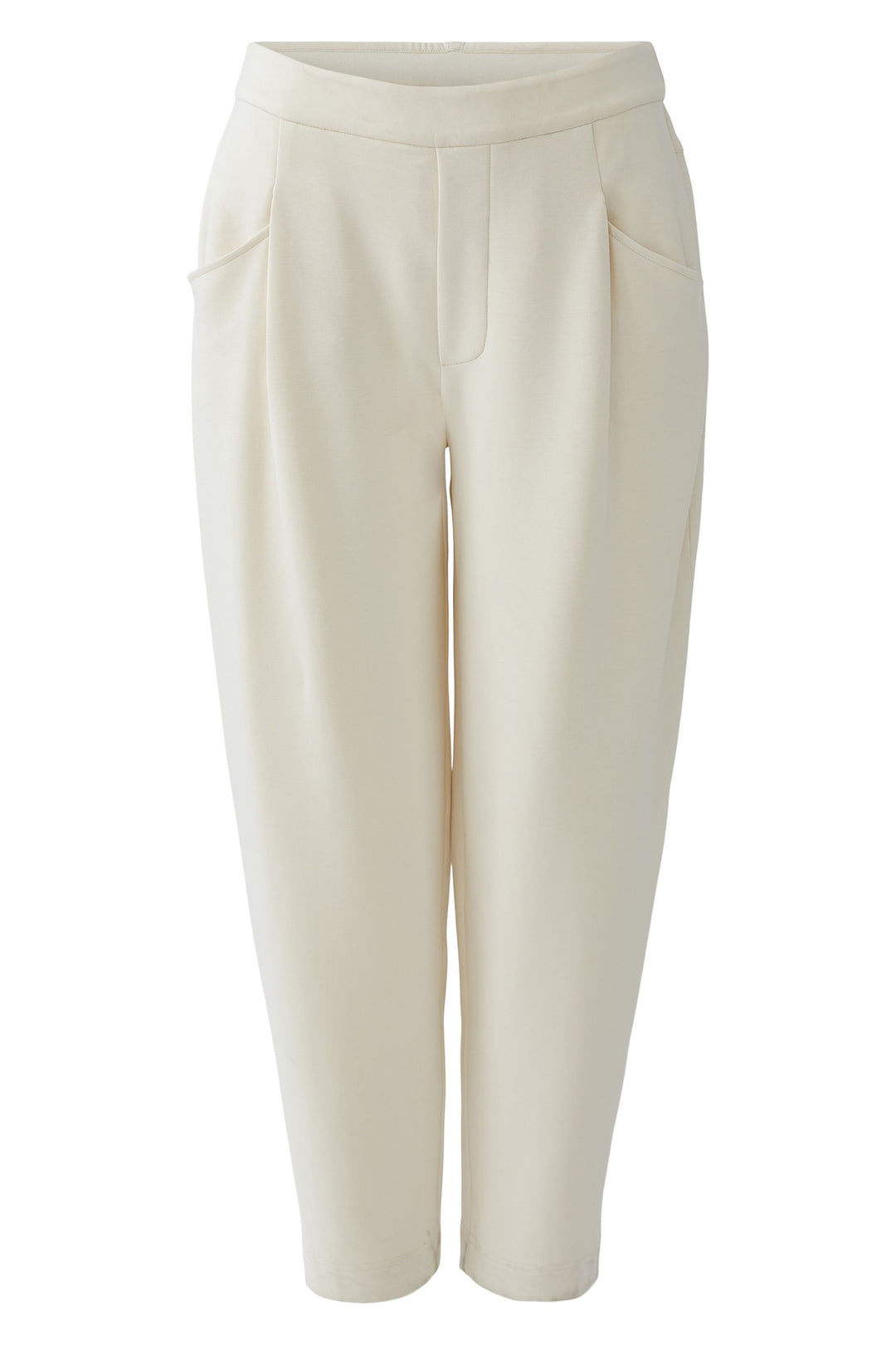 Oui 98666 Whitecap Grey Crop Pull-On Trousers