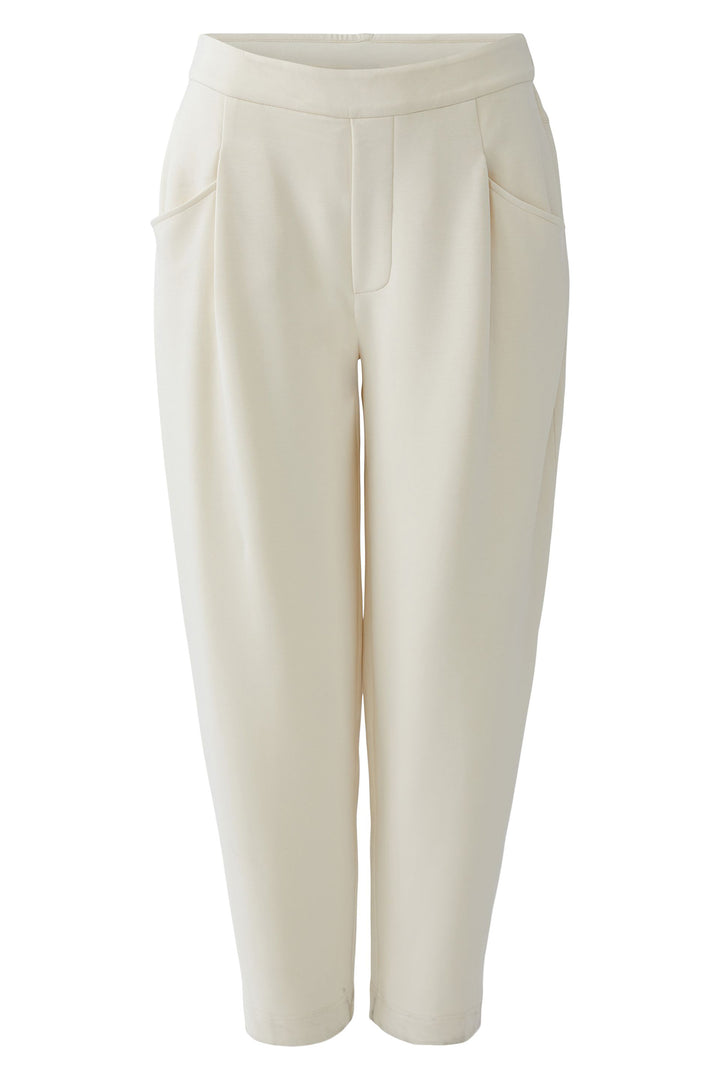 Oui 98666 Whitecap Grey Crop Pull-On Trousers