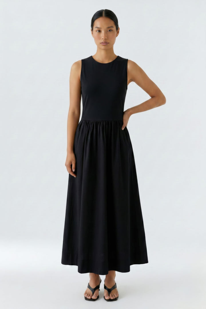 Oui 98733 Black Sleeveless Midi Dress