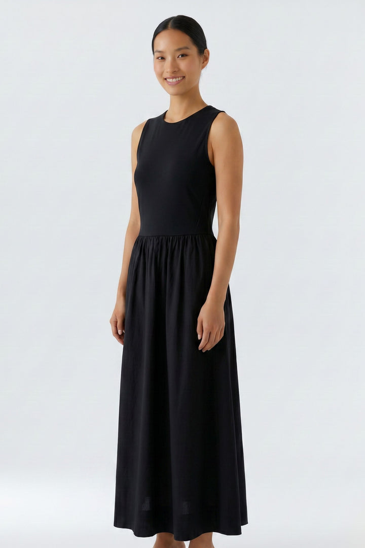 Oui 98733 Black Sleeveless Midi Dress