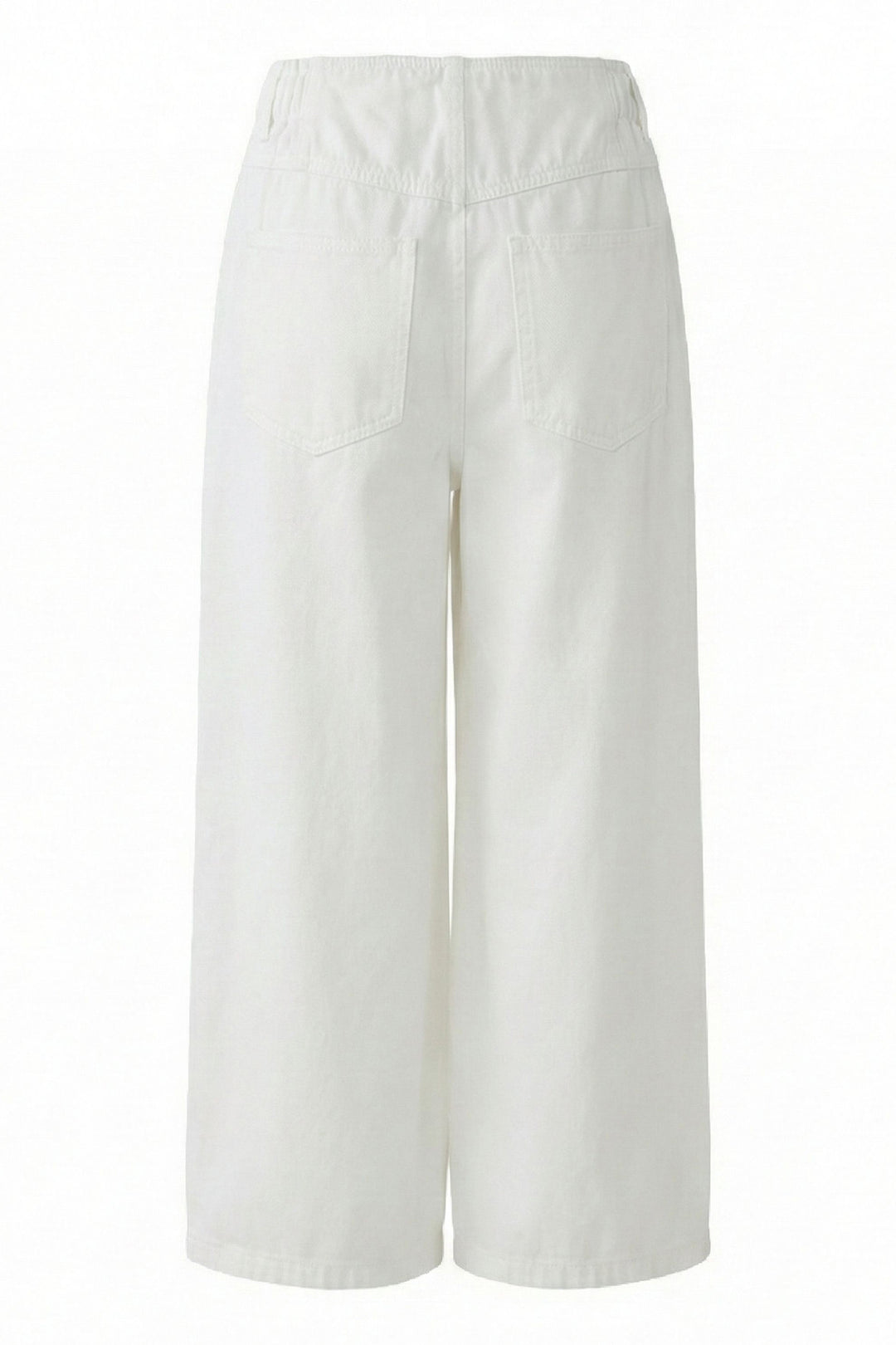 Oui 97604 Optic White Culotte Trousers