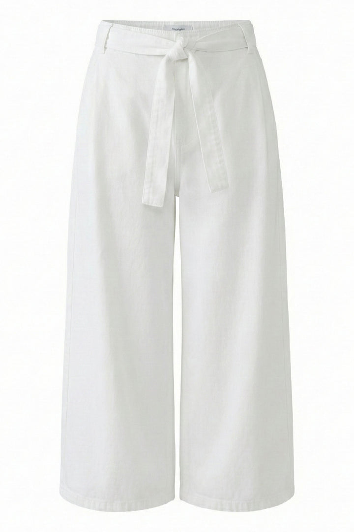 Oui 97604 Optic White Culotte Trousers