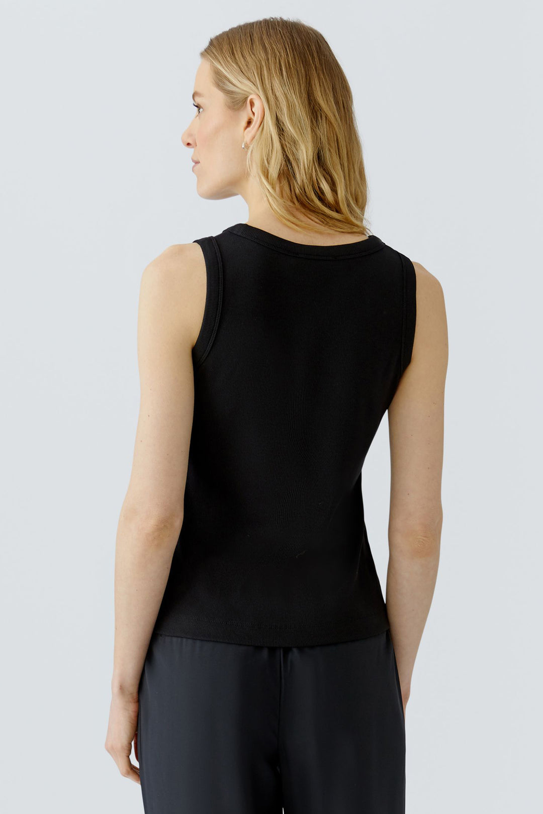 Oui 98896 Black Vest Tank Top