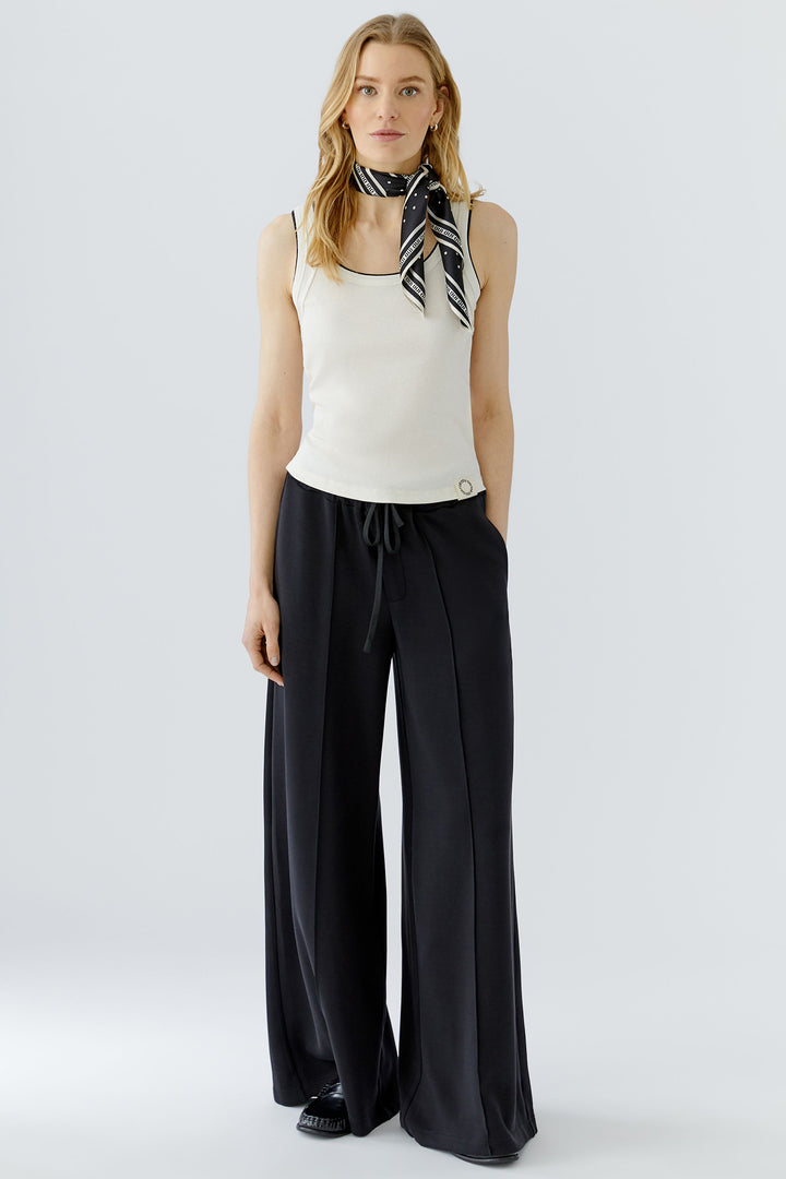 Oui 99258 Black Offwhite Scarf