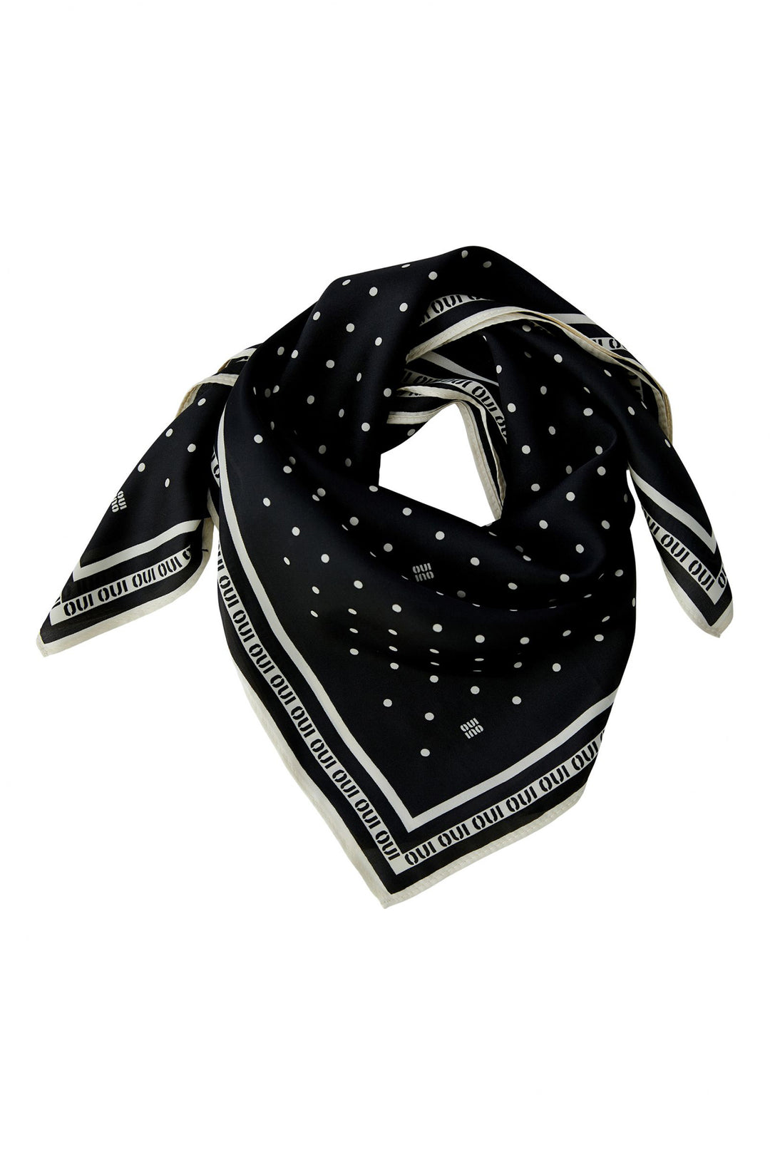 Oui 99258 Black Offwhite Scarf