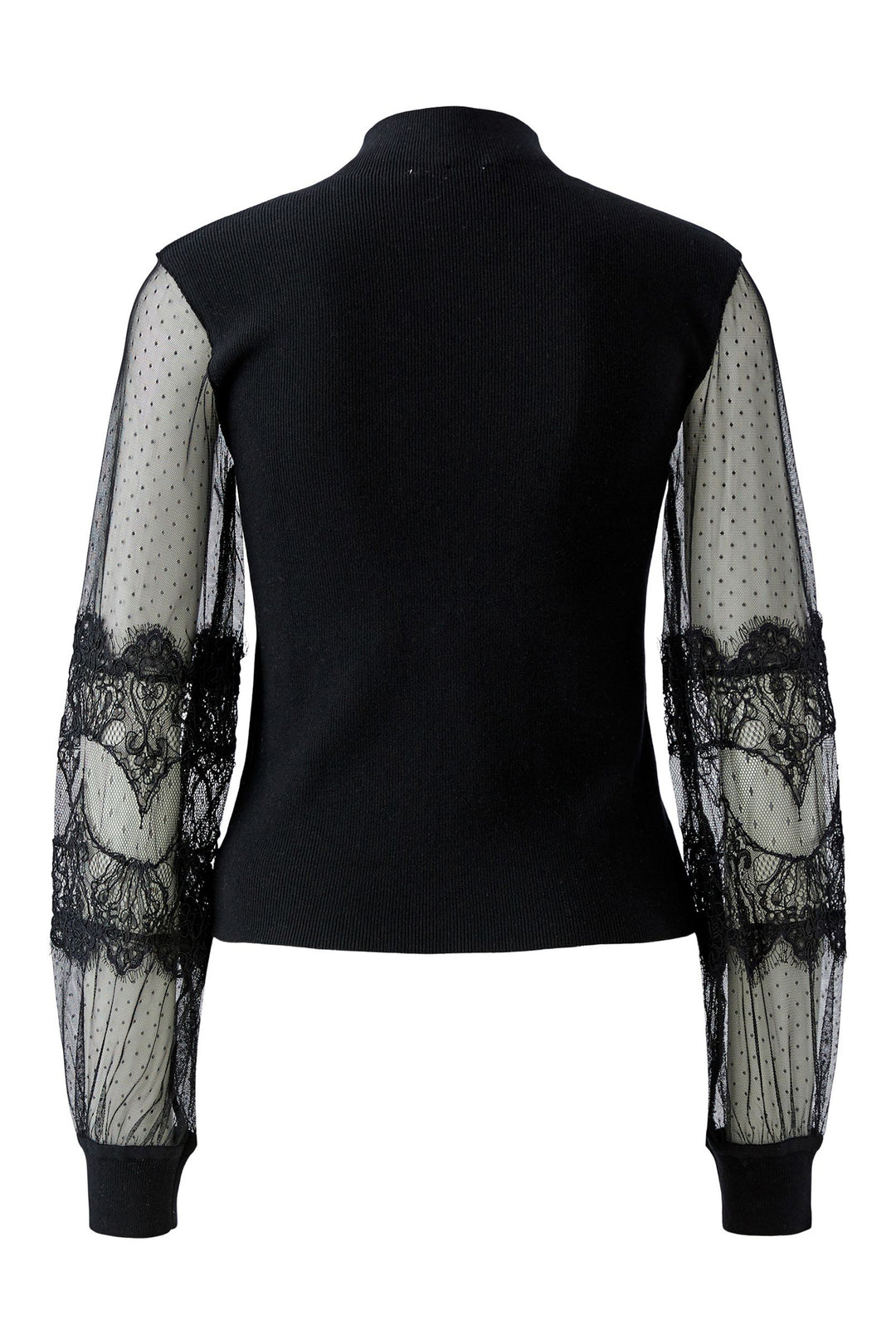 Oui Black High Neck Jumper 100061 9990, back view