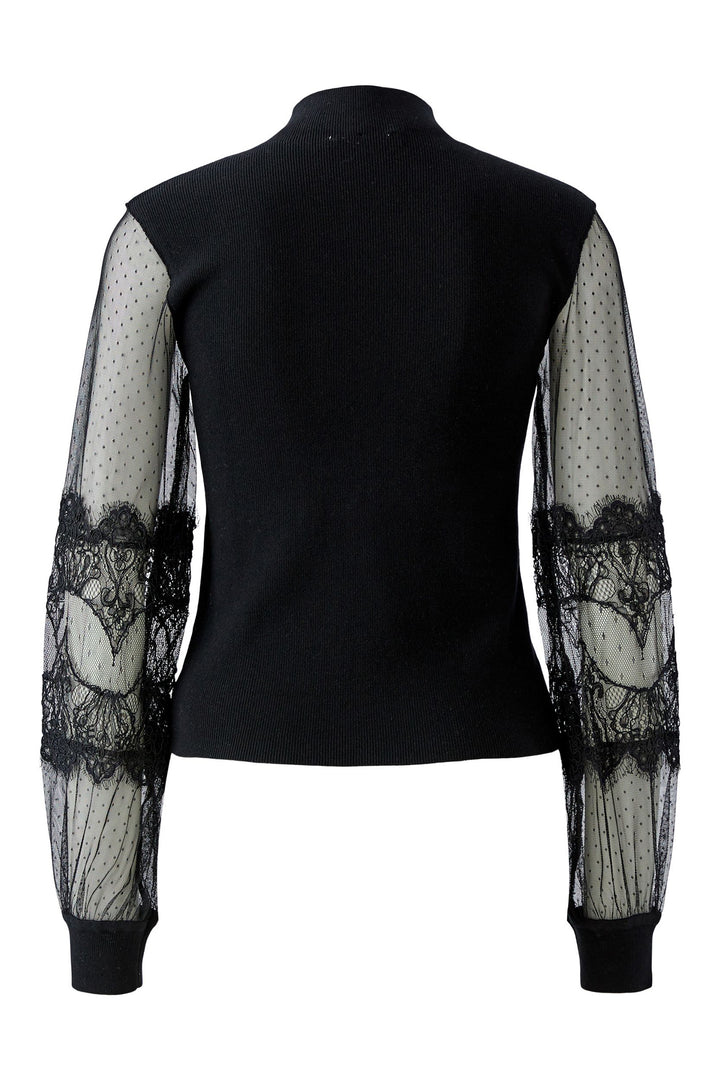 Oui Black High Neck Jumper 100061 9990, back view