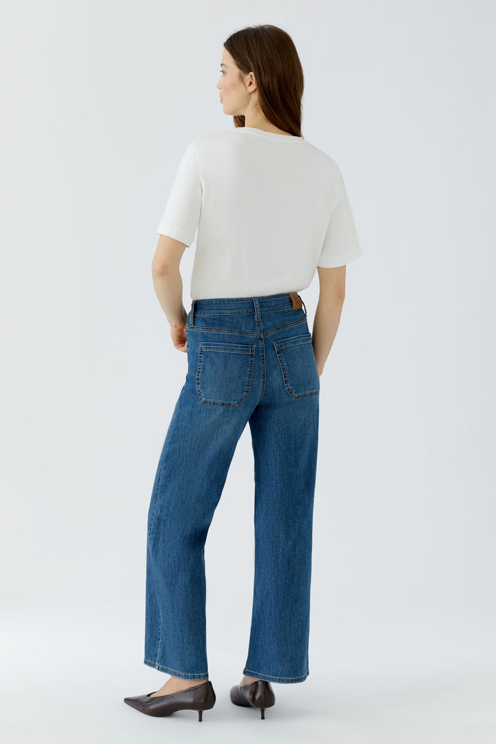 Oui Bright Blue Denim Straight Leg Jeans 100281 at Olivia Grace Fashion