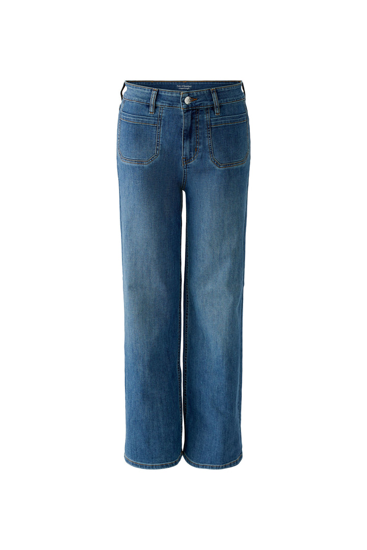 Oui Bright Blue Denim Straight Leg Jeans 100281 at Olivia Grace Fashion