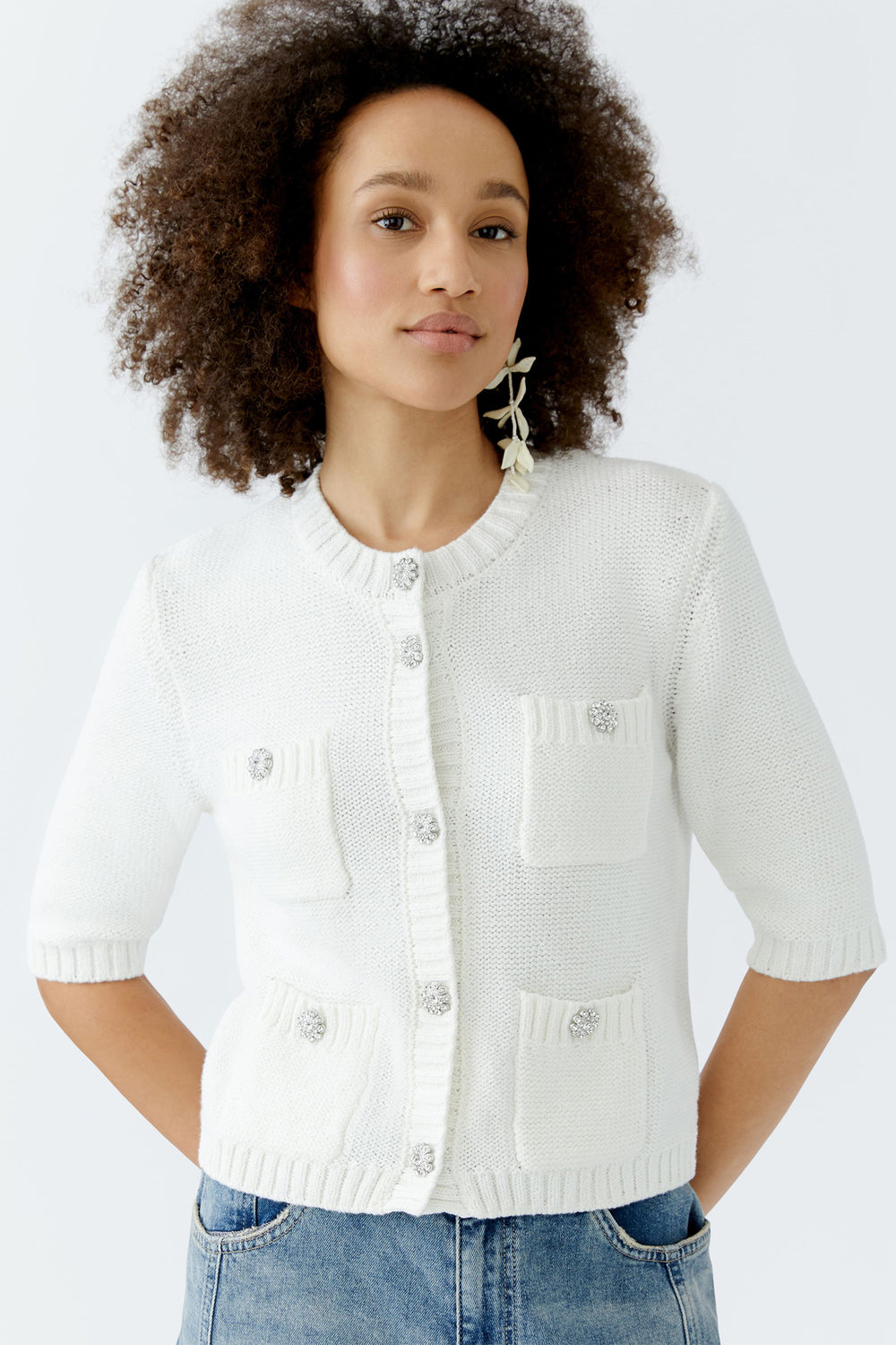 Oui Cardigan 93581 Cloud Dancer White 1006 - Olivia Grace Fashion