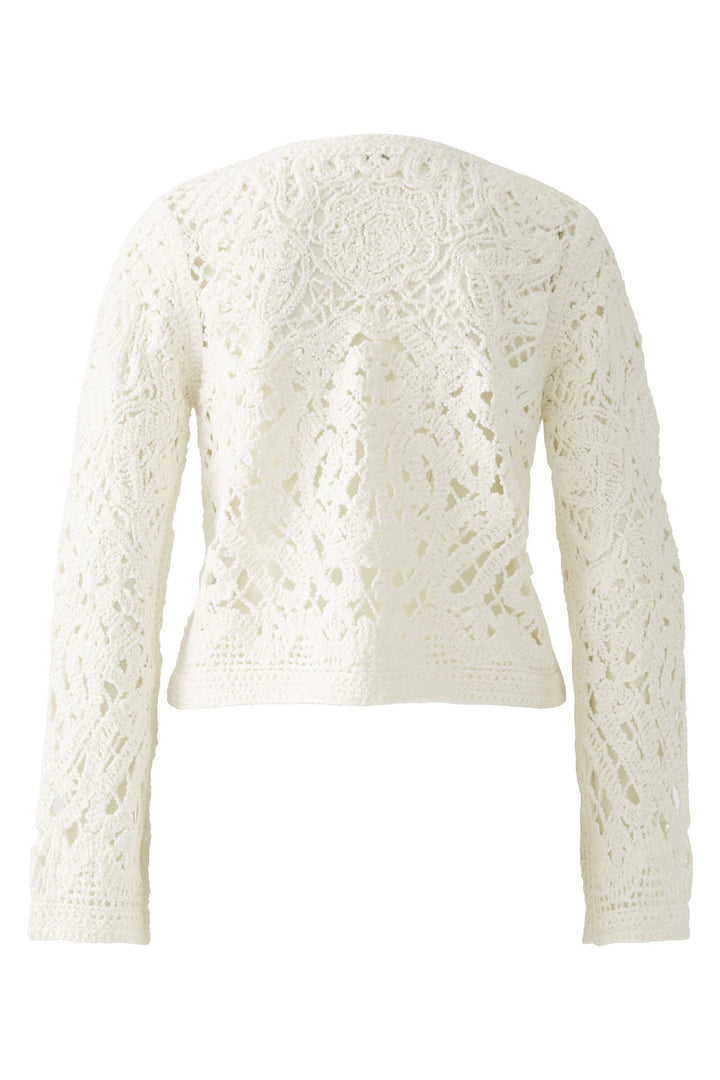 Oui Cardigan Crochet Knit Cloud Dancer White 92057 1006 - Olivia Grace Fashion