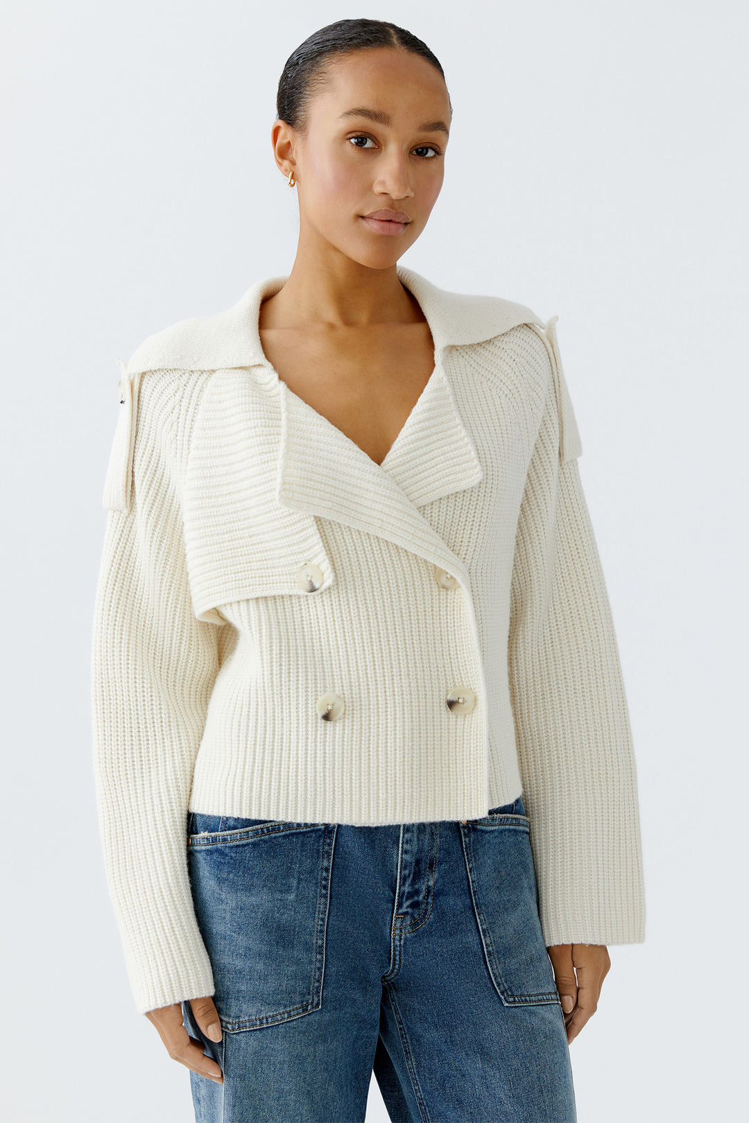Oui Cardigan Jacket 94310 Gardenia Cream 1018 - Olivia Grace Fashion