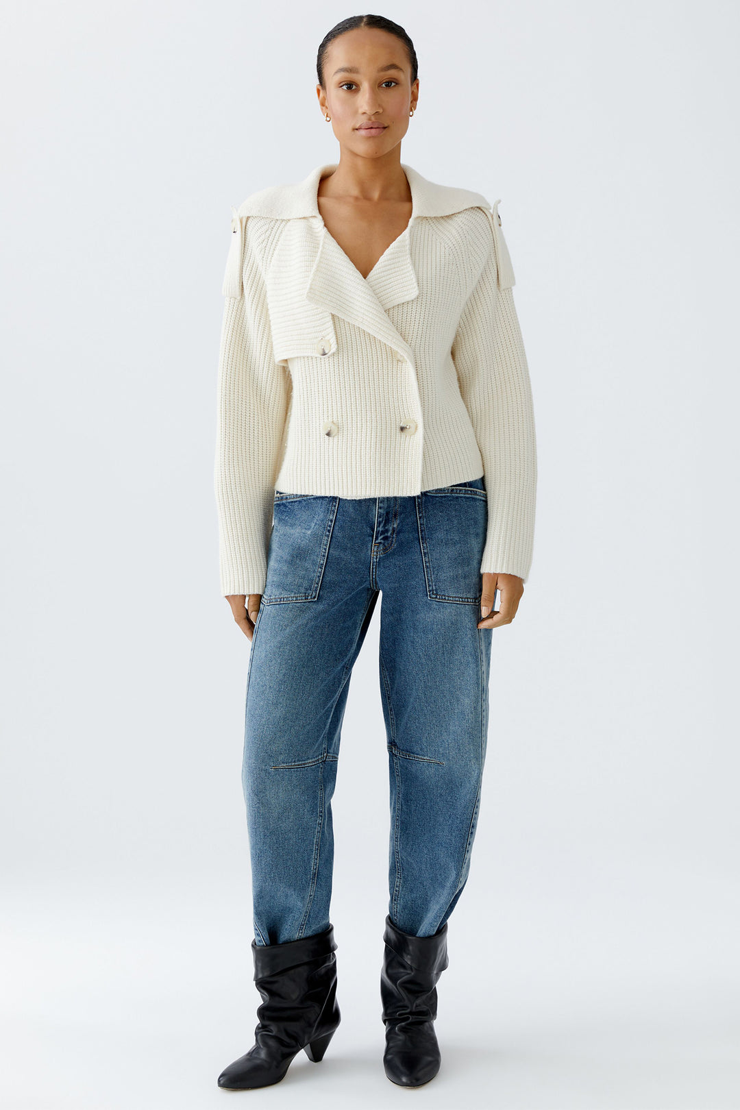 Oui Cardigan Jacket 94310 Gardenia Cream 1018 - Olivia Grace Fashion