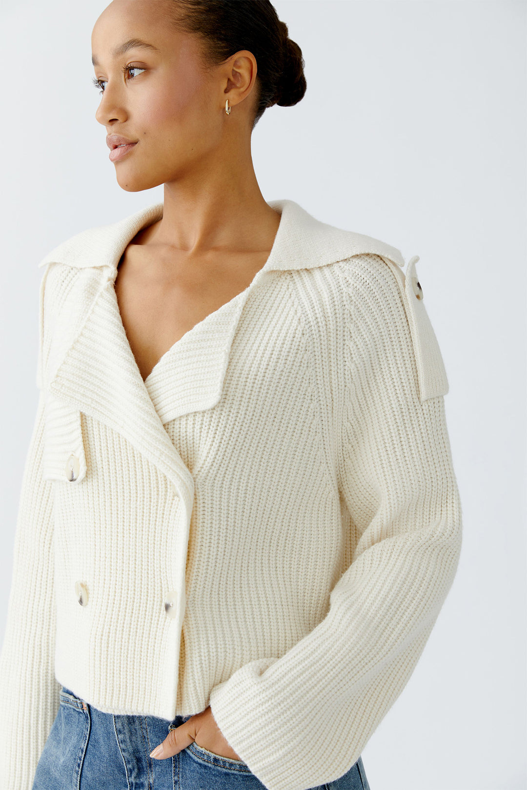 Oui Cardigan Jacket 94310 Gardenia Cream 1018 - Olivia Grace Fashion