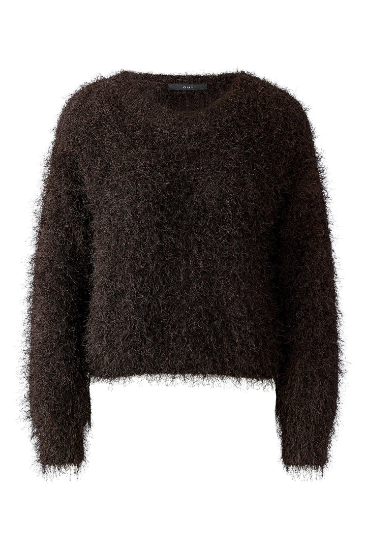 Oui Chocolate Torte Eyelash Knit Pullover Jumper 94604 at Olivia Grace Fashion