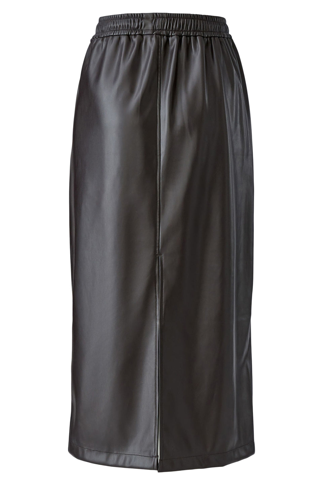 Oui Chocolate Torte Leather Look Midi Skirt 99945 at Olivia Grace Fashion