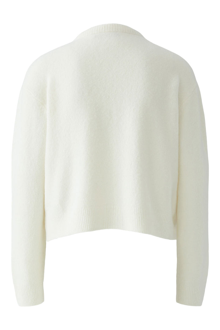 Oui Gardenia bow neck knit jacket at Olivia Grace Fashion