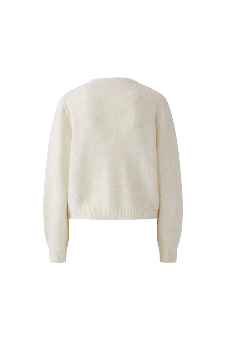 Oui Ilaya off white round neck cardigan at Olivia Grace Fashion
