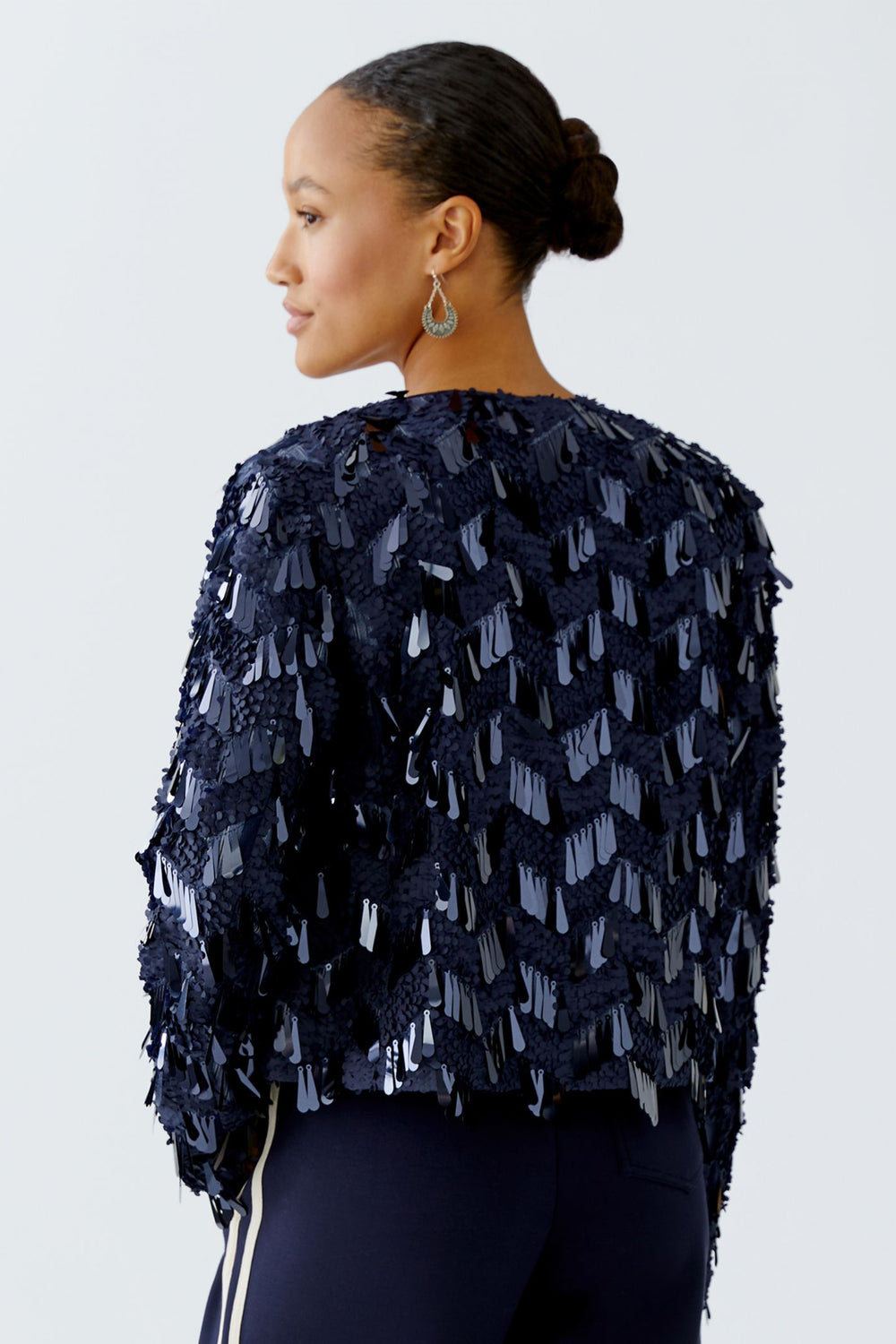 Oui Jacket 94351 Dark Blue Sequin 5742 - Olivia Grace Fashion