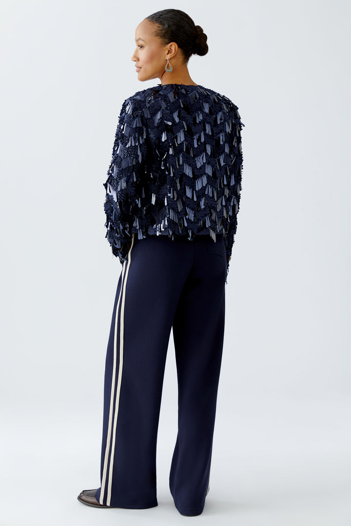 Oui Jacket 94351 Dark Blue Sequin 5742 - Olivia Grace Fashion