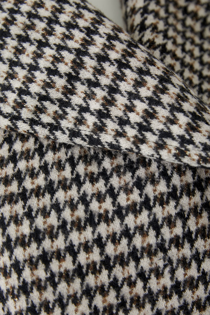 Oui Jacket 94479 Light Stone Brown Houndstooth 0728 - Olivia Grace Fashion