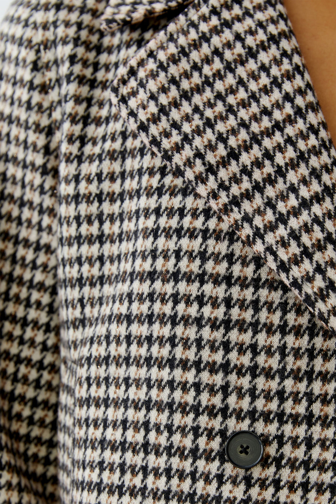 Oui Jacket 94479 Light Stone Brown Houndstooth 0728 - Olivia Grace Fashion