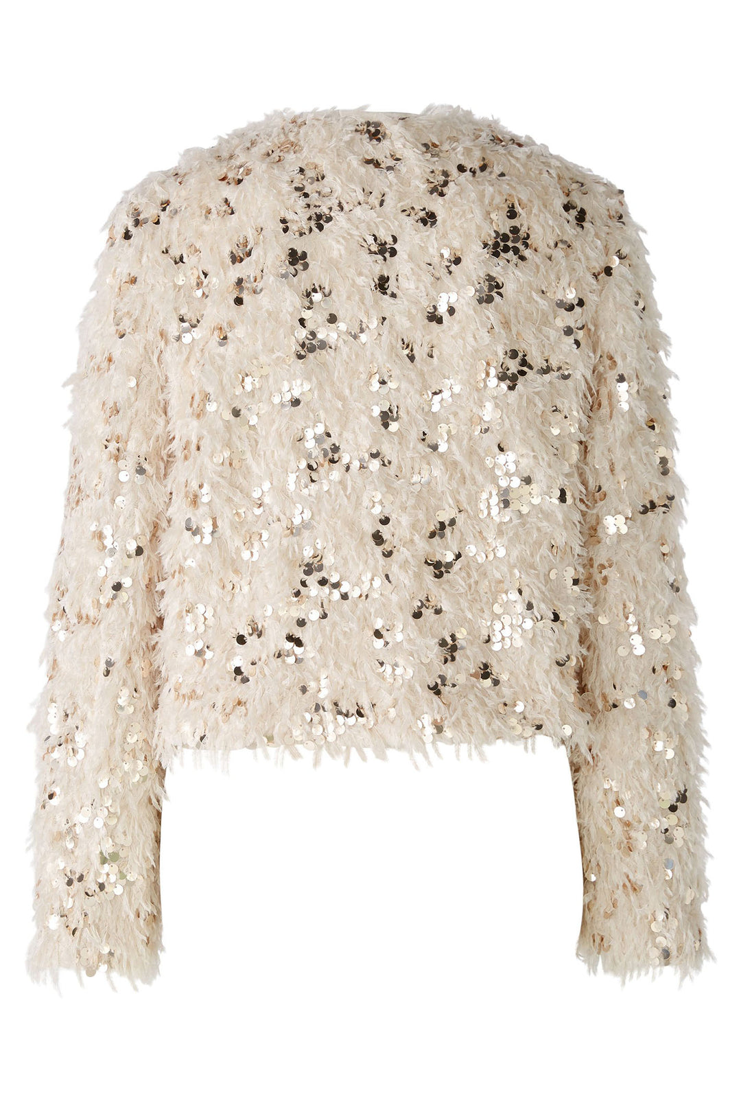 Oui Jacket Off White Cream Camel Sequin Detail 88857-0117 - Olivia Grace Fashion