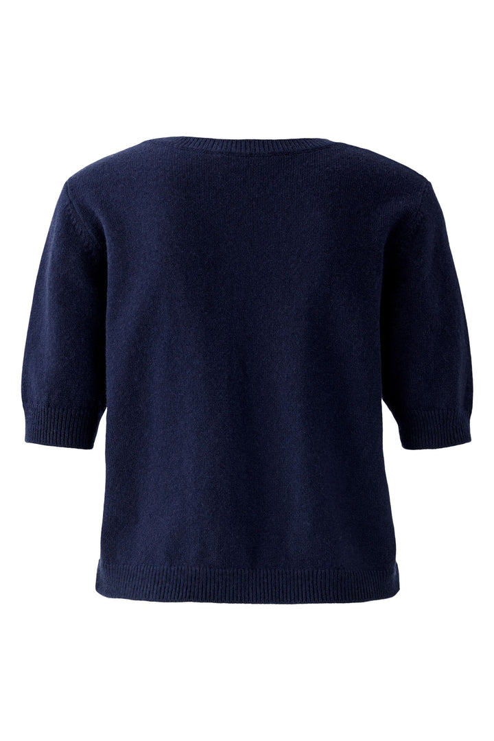 Oui Jumper 94256 Short Sleeve Dark Blue 5742 - Olivia Grace Fashion